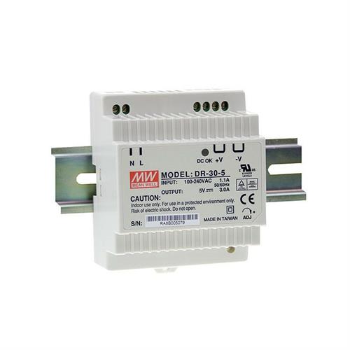 Alimentatore Meanwell AC/DC in rail 12V 2A 30W