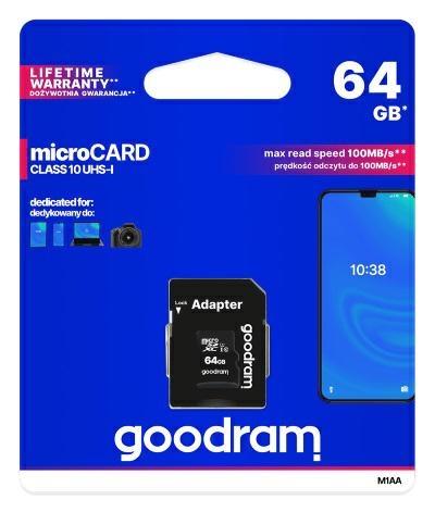 Micro sd 64Gb classe 10 UHS con adattatore