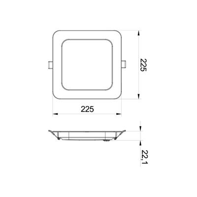 Led panel quadrato 220-240V 24W 1800lm IP20 3CCT Camilla